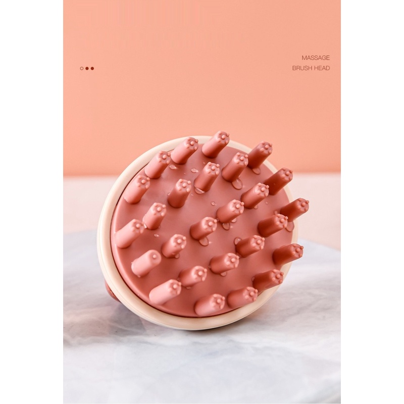 Household silicone shampoo brush with handle, dry and wet head massage shampoo artifact.