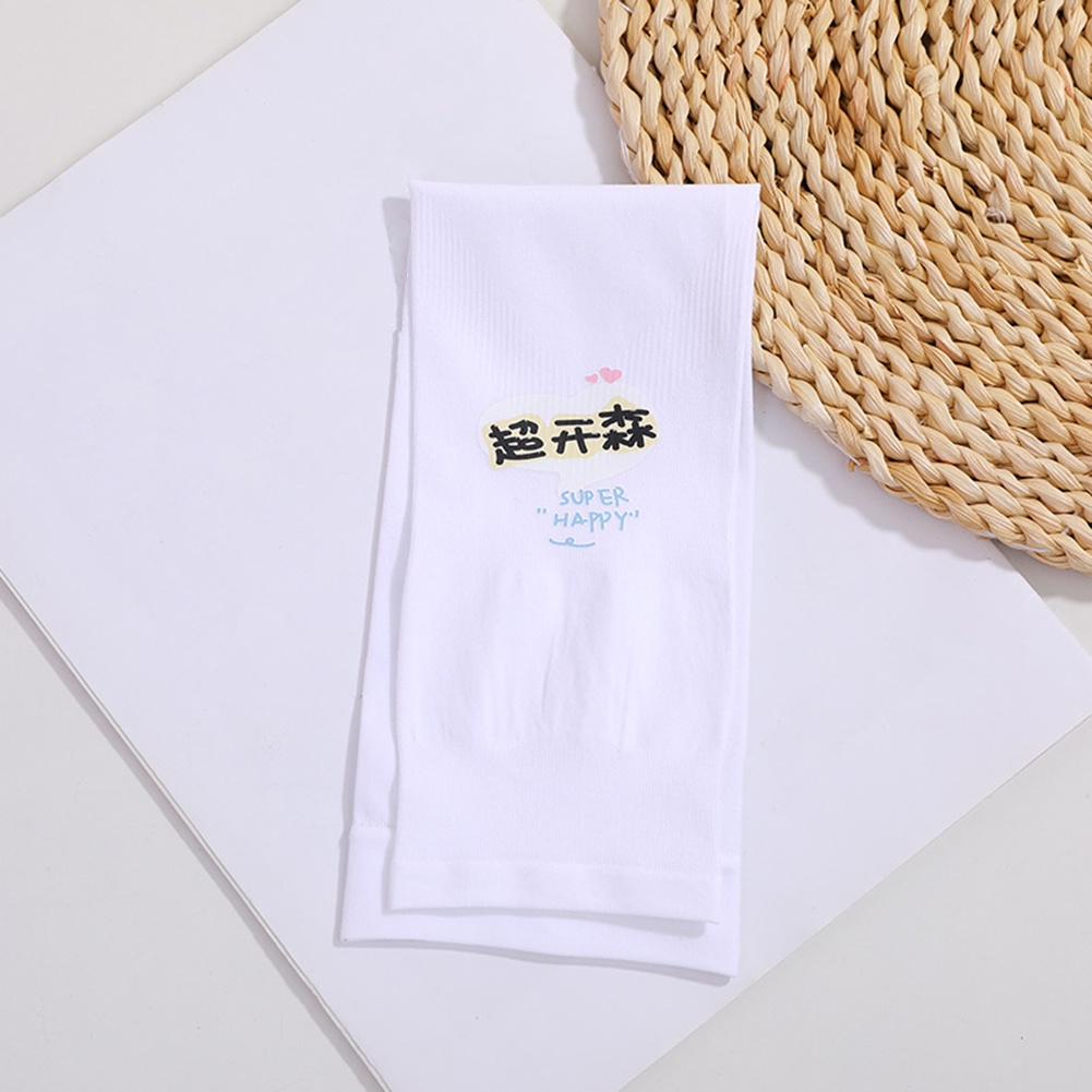 Set 2 Găng Tay Chống Nắng Màu Trơn Họa Tiết Hoạt Hình Dùng Khi Lái Xe/Leo Núi