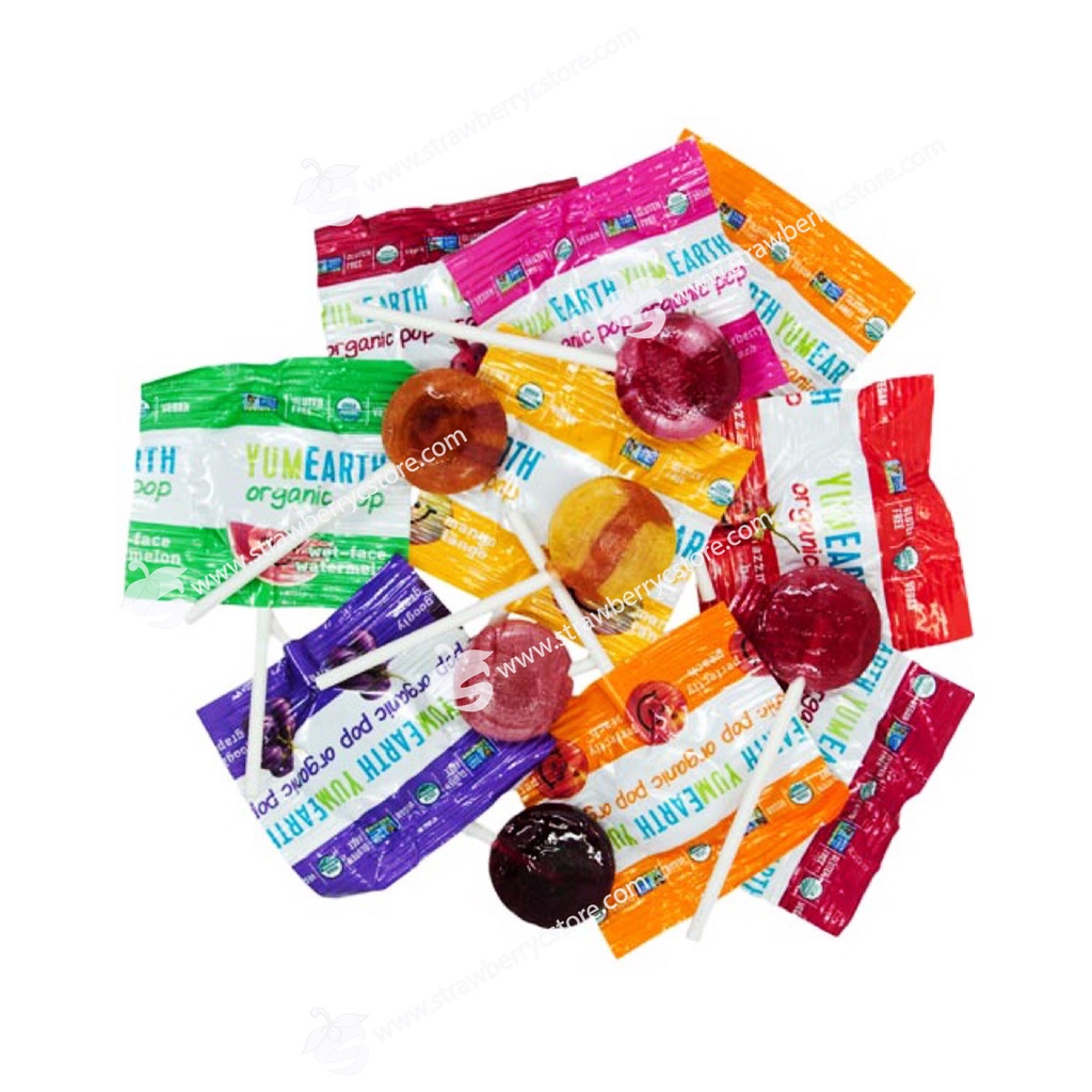Kẹo Mút Trái Cây Hữu Cơ YumEarth Organic Pops Assorted Fruits Flavors 300 Pops, Gói Lớn 300 Que 2268g