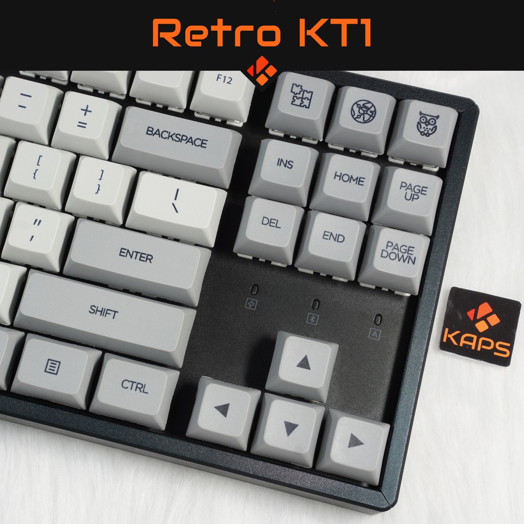 Keycap Retro Hallball  - KT1 - Thick PBT - Dyesub - 109 nút cho bàn phím cơ (Filco, Leopold, IKBC, Edra, keychron)