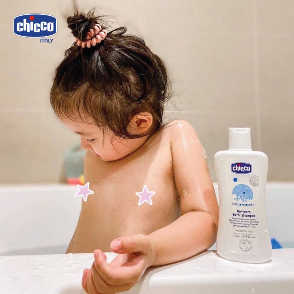 Sữa Tắm Gội Cho Bé Dưỡng Ẩm Chicco Chính Hãng Chai 200ml và 500ml, Chống Rôm Sẩy An Toàn Sử Dụng Cho Trẻ Từ 0M+