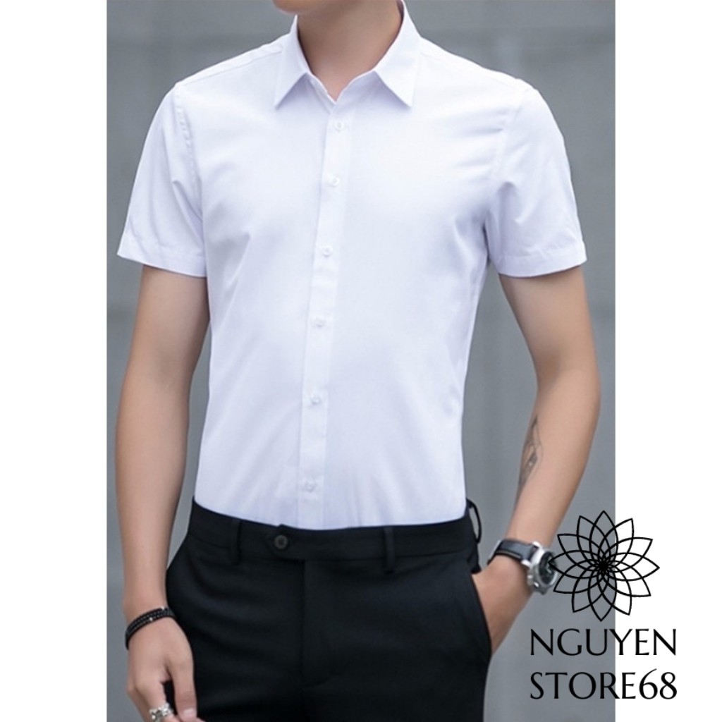 [Mã FAMAYMA2 giảm 10K đơn 50K] Sơ mi nam ngắn tay form dáng ôm ,chất lụa thái co giãn nhẹ thấm hút mồ hôi, chống nhăn | BigBuy360 - bigbuy360.vn