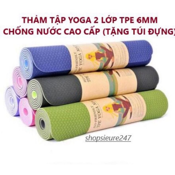 Thảm tập Yoga, thảm tập gym chính hãng 6mm DC019