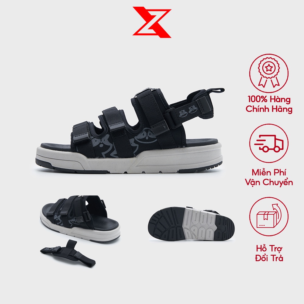 Sandals ZX 3121 Streetwear đế bằng khóa dán Meta Raccoon Grey & Black Grey