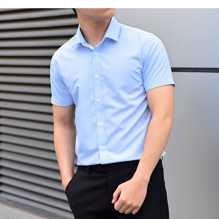 Áo sơ mi nam Ngắn Tay ( vải lụa nến) | BigBuy360 - bigbuy360.vn