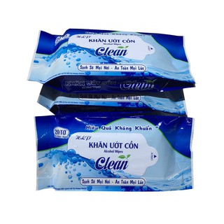 Combo 5 gói khăn ướt hlp có cồn 20 cái/gói.