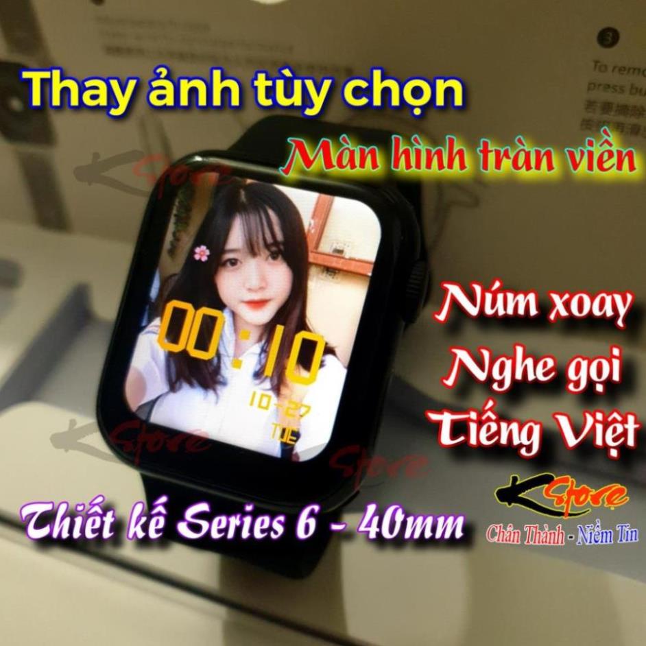 Đồng hồ thông minh HW12 Smartwatch 40mm Seri 6, Thay ảnh nền, Nghe gọi, Núm Xoay, Tiếng Việt, Chống nước IP67