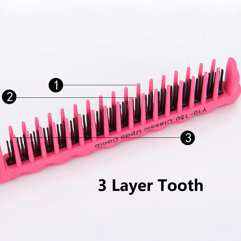 Lược Chải Tạo Kiểu Tóc 3 Hàng Răng Nhựa Chống Tĩnh Điện Chống Tĩnh Điện Đa Năng