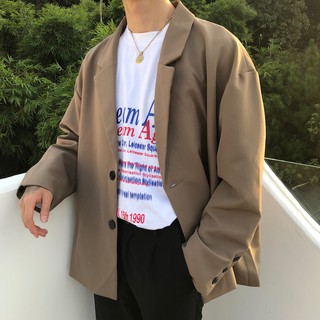 (ORDER) Áo blazer trơn form rộng kiểu dáng retro