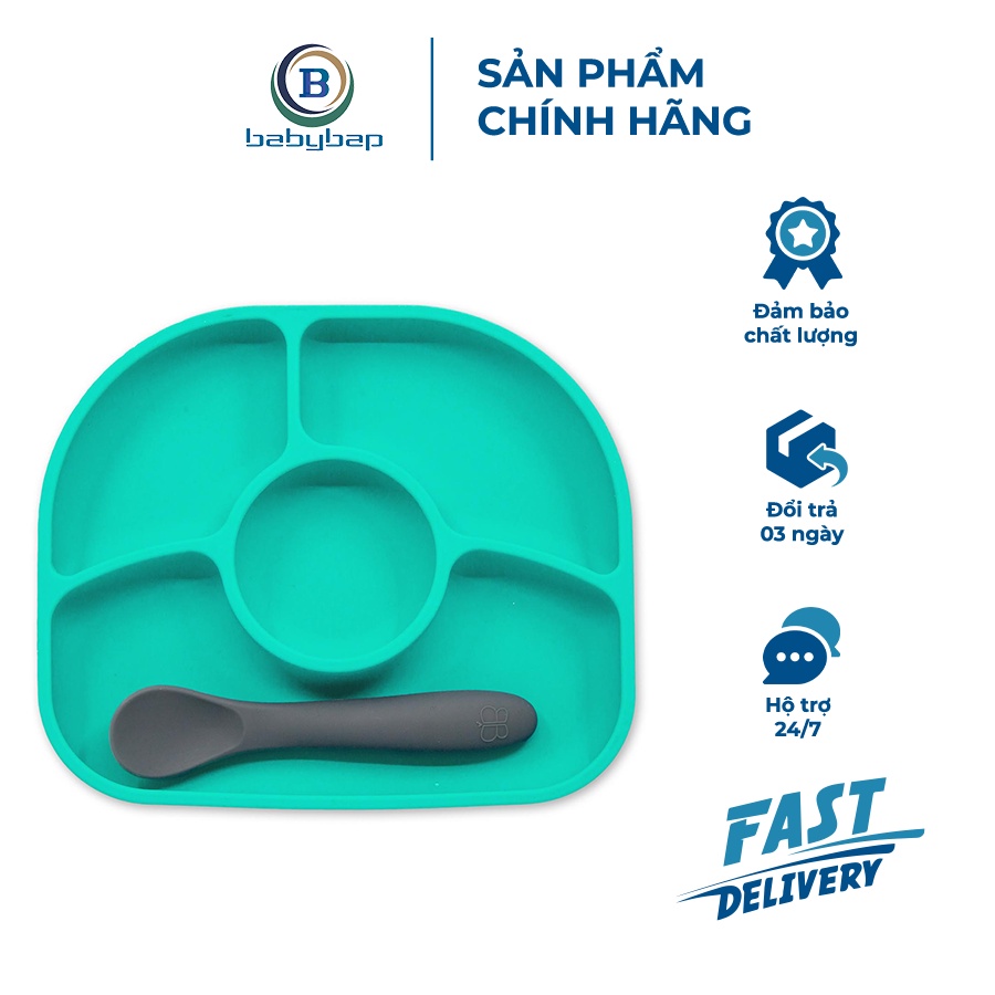 Bộ Khay Ăn Kèm Thìa Silicone (FDA) Bbluv Yumi