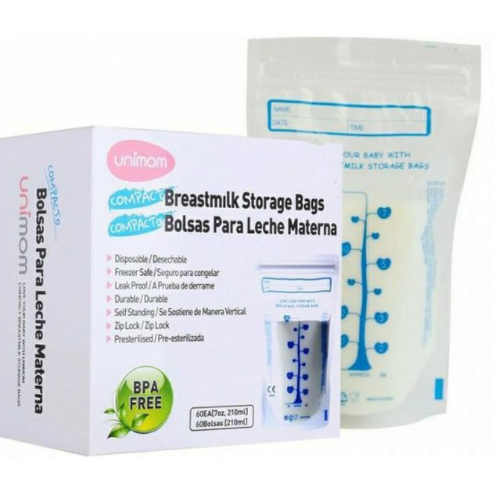 Túi trữ sữa Unimom Hàn Quốc - compact 210ml/túi
