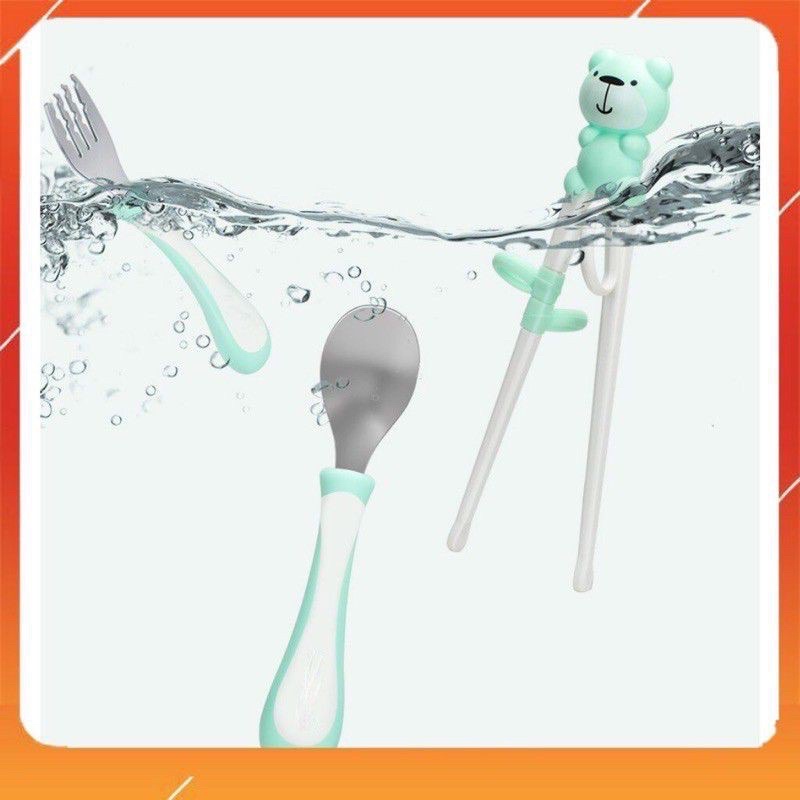 Sét đũa thìa dĩa inox Hàn Quốc cao cấp cho bé