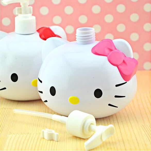 Chai nhựa đầu xịt đựng xà phòng/dầu gội/sữa tắm hình Hello Kitty dễ thương tiện lợi xách tay du lịch