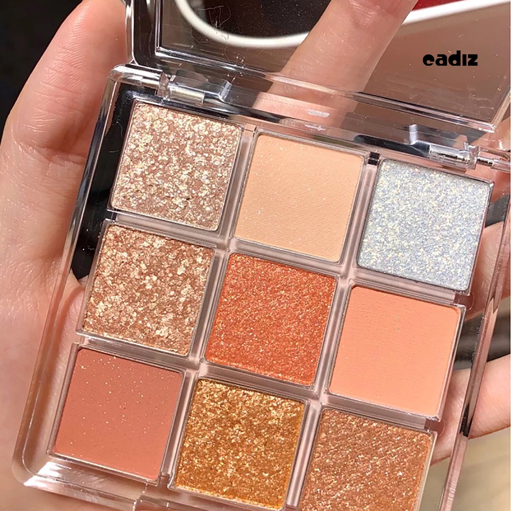 Bảng Phấn Mắt 9 Màu Lì/Nhũ Ngọc Trai Lâu Trôi Chất Lượng Cao