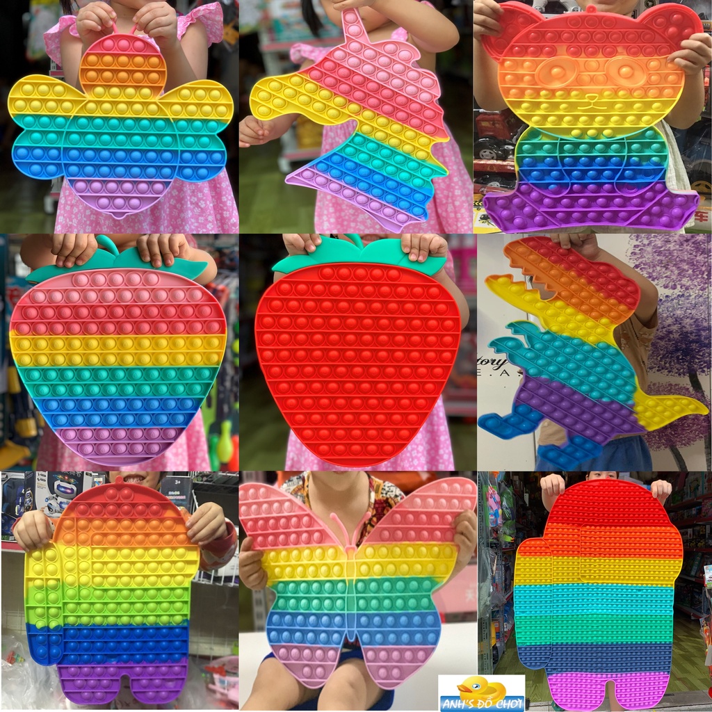 Pop it khổng lồ, đồ chơi bóp bong bóng giảm stress
