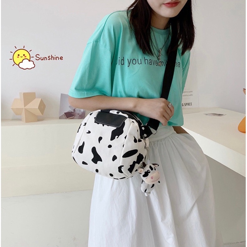 Túi Đeo Chéo Bò Sữa Hàn Quốc - Có ảnh thật