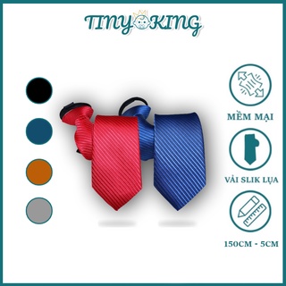 Cà vạt nam thắt sẵn TINY KING bản nhỏ 5-6cm bản lớn 8cm,cavat cao cấp ( C021 )