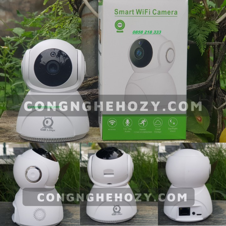 Camera WIFI trong nhà 5.0 Mpx V380 PRO Q8 HD xoay quay theo chuyển động  độ phân giải cao 2536×1920