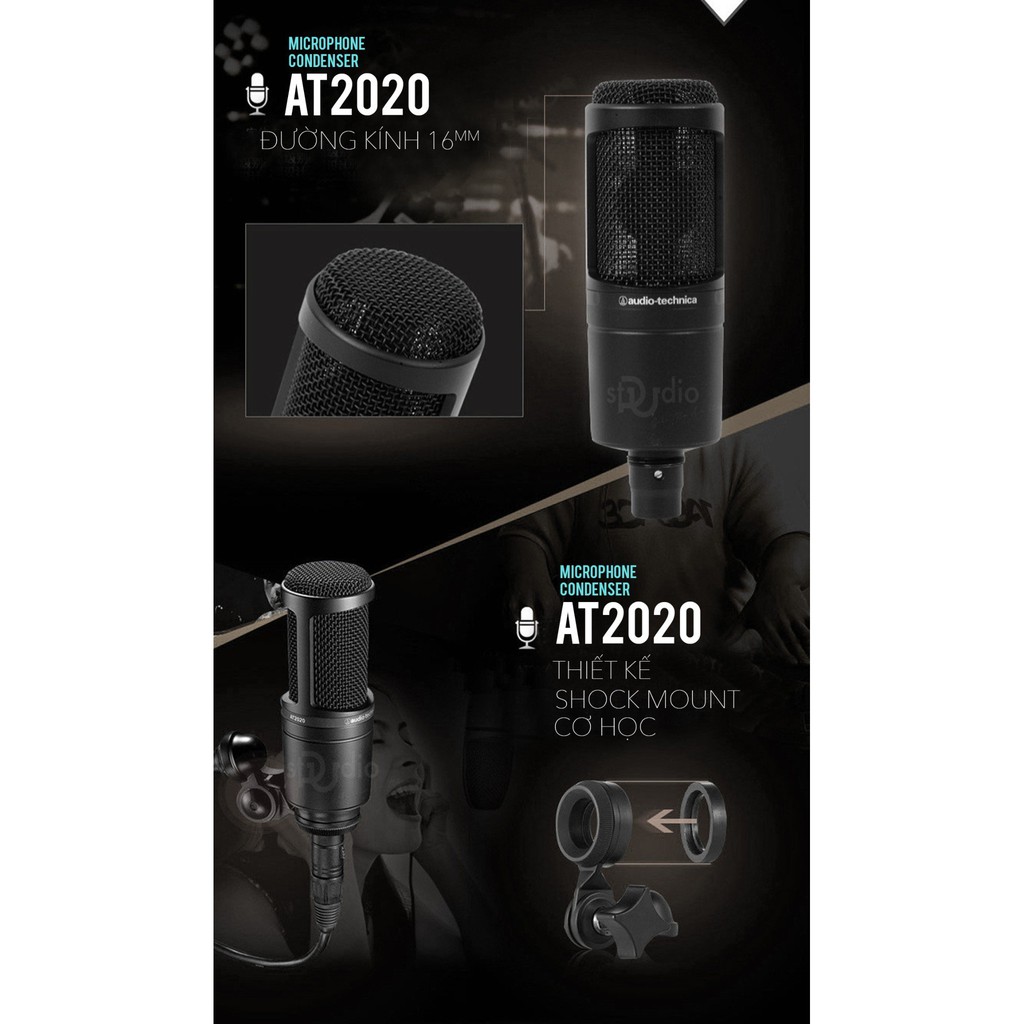 【Chính hãng】COMBO livestream Icon Upod Pro Micro thu âm Audio Technica AT2020 - BẢO HÀNH 1 đổi 1 trong 12 tháng