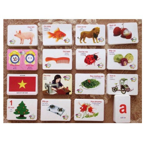 Bộ Thẻ Học Thông Minh Flashcards 16 Chủ Đề 416 Thẻ Học Song Ngữ Anh Việt Giúp Bé Phát Triển Ngôn Ngữ