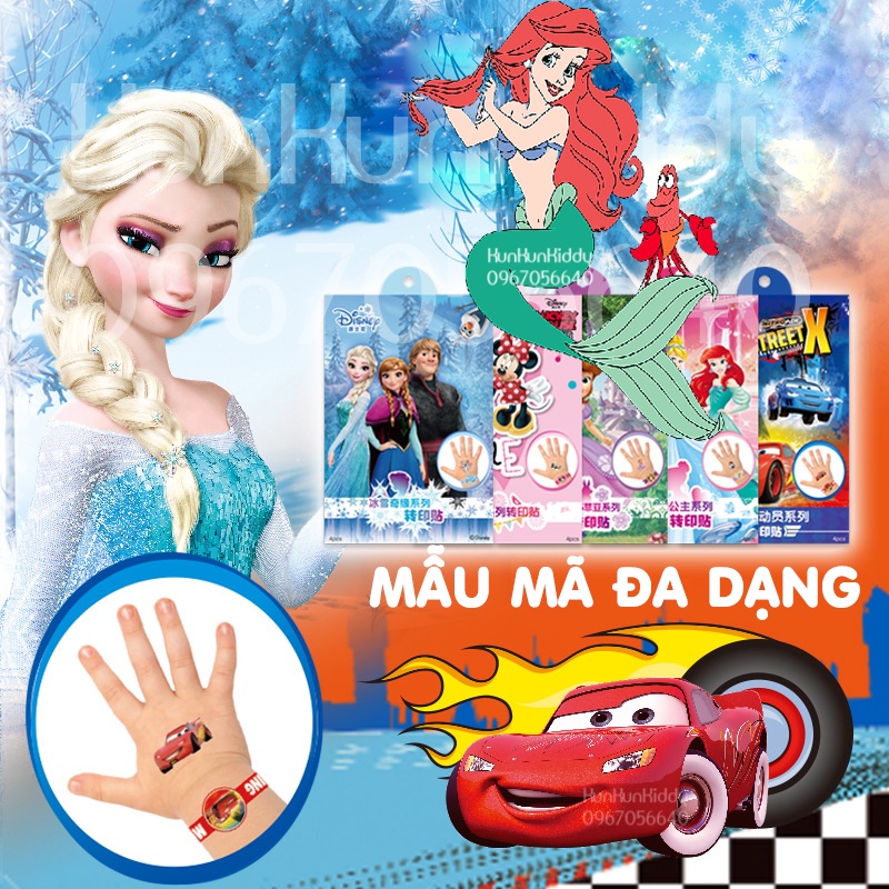 Hình xăm tạm thời chủ đề hoạt hình cho bé