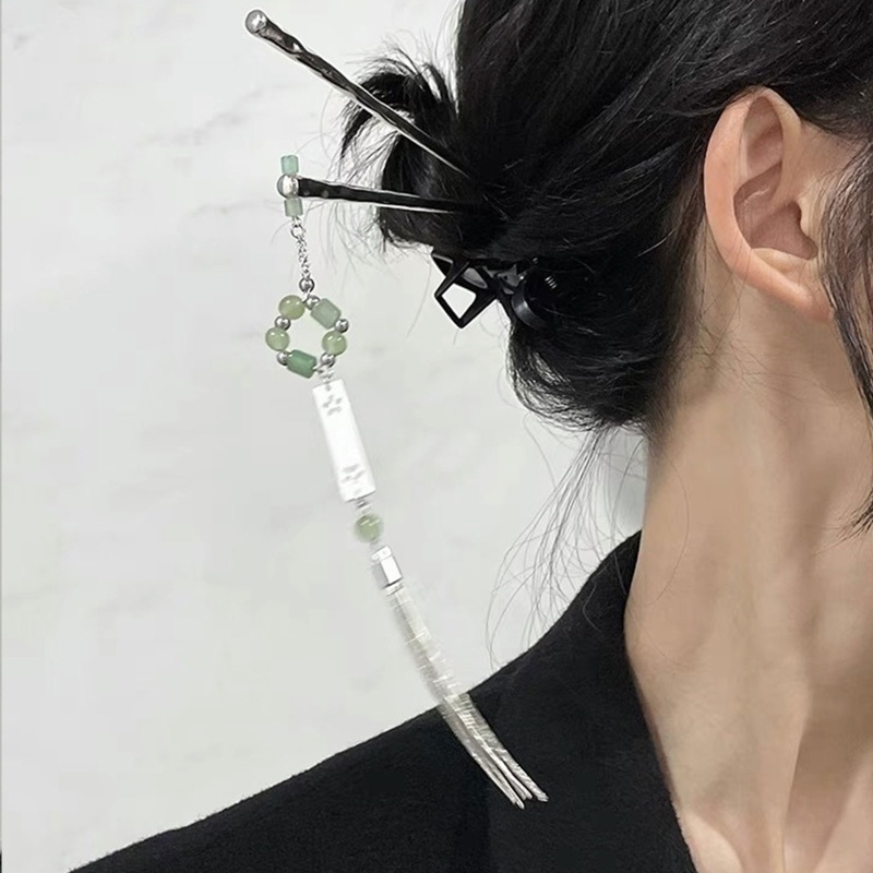 Trâm Cài Tóc Dáng Dài Bằng Kim Loại Phong Cách Trung Hoa Thanh Lịch