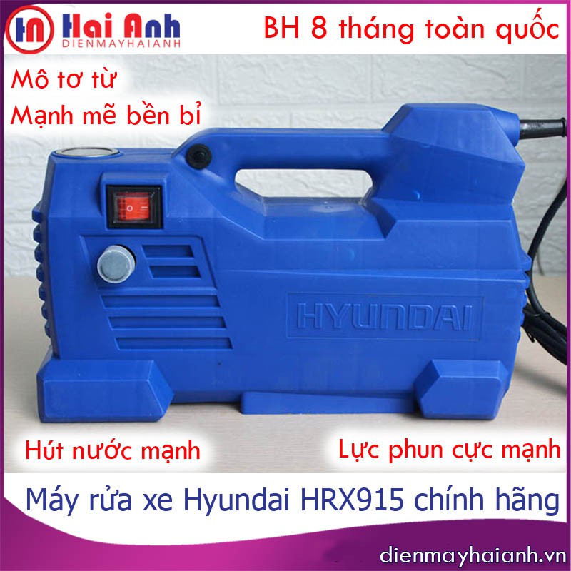 Máy phun nước áp lực cao mini, xịt rửa xe máy, ô tô gia đình Hyundai HRX915 chất lượng cao, phun cực mạnh
