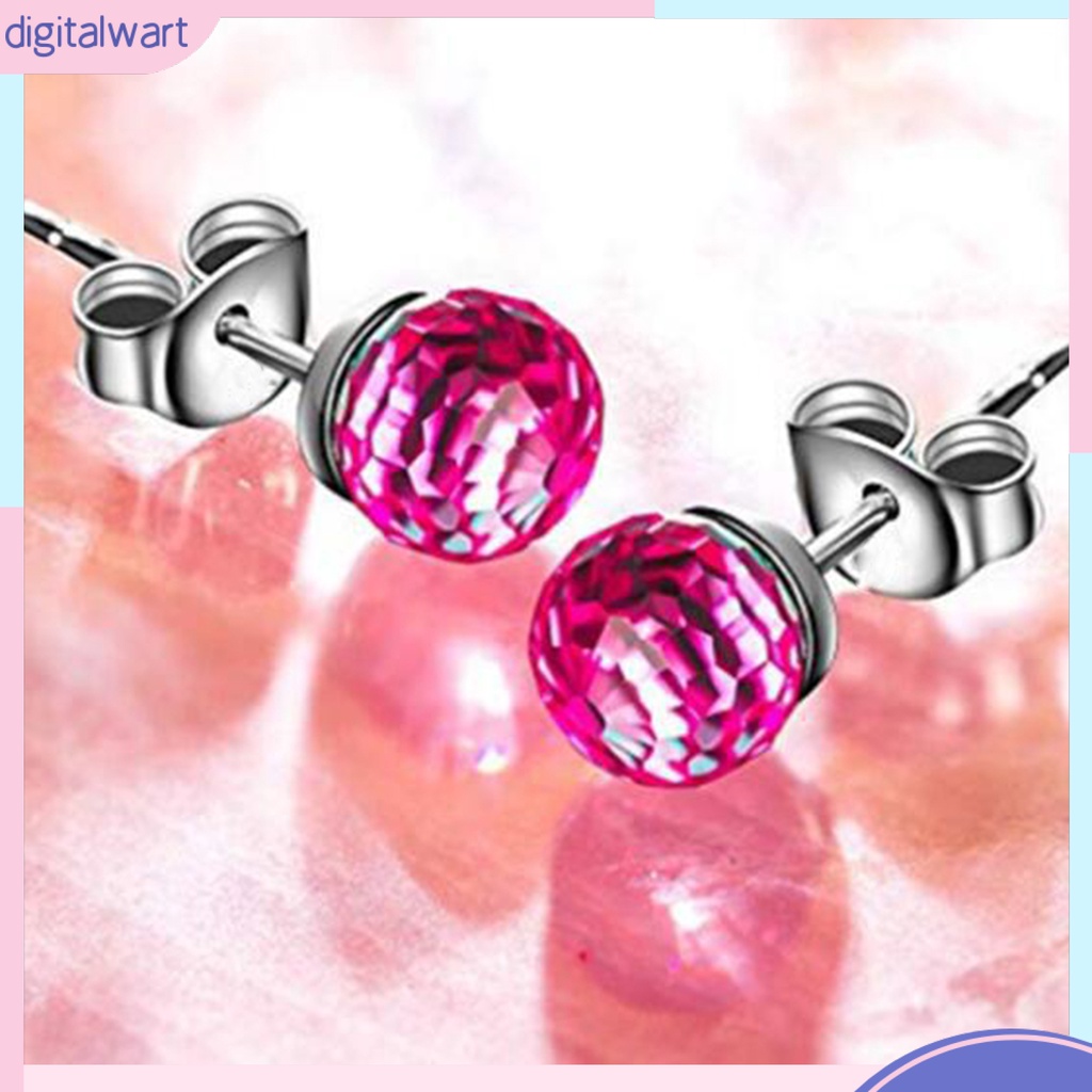 Đôi Khuyên Tai Hình Quả Cầu Pha Lê Giả Thời Trang Cho Nữ