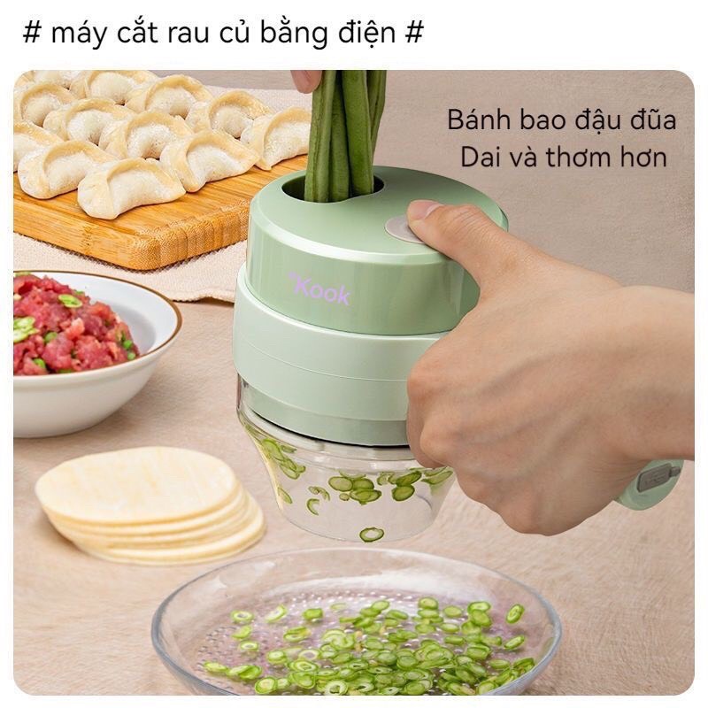 Máy Băm Rau Củ Qủa, Tỏi Ớt Cầm Tay, Máy Xay, Thái Tỏi Ớt Rau Củ Sử Dụng Pin Sạc Cổng USB Tiện Dụng