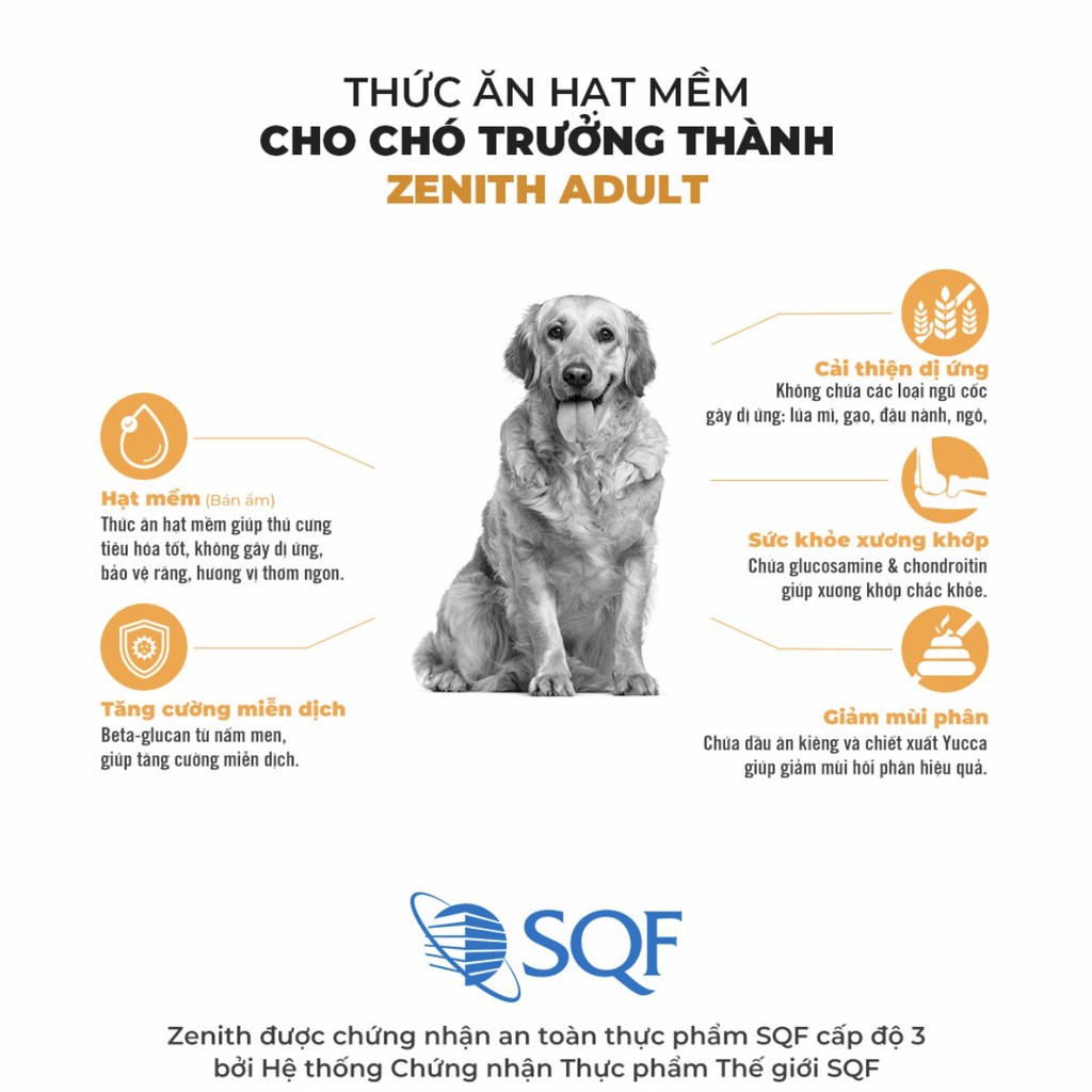 500g-1,2kg Thức ăn hạt mềm cho chó Zenith