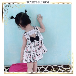 Đầm công chúa cho bé gái nơ cài sau