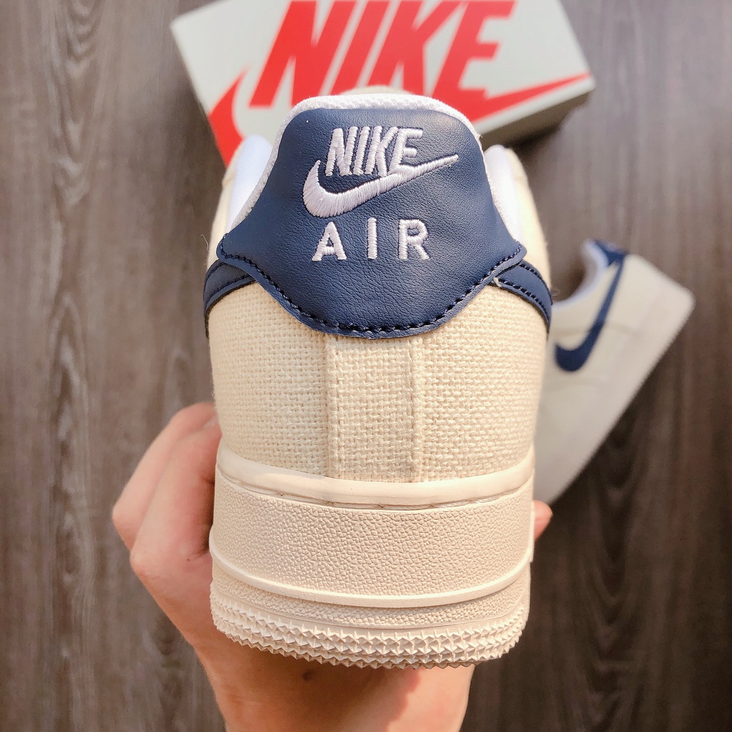 Giày sneaker AF1 BeigeDeep Blue full size nam nữ