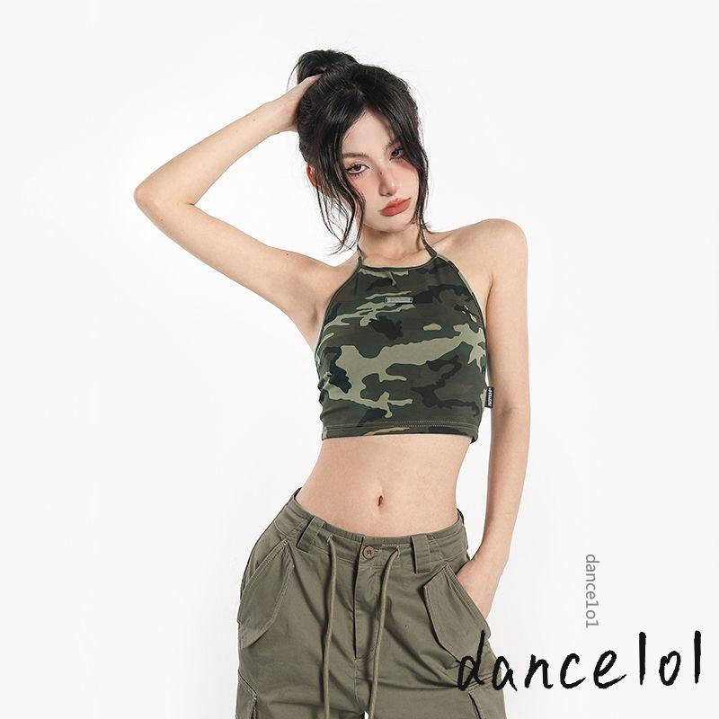 Áo Tank Top Hở Lưng Hoạ Tiết Lính dance1o1