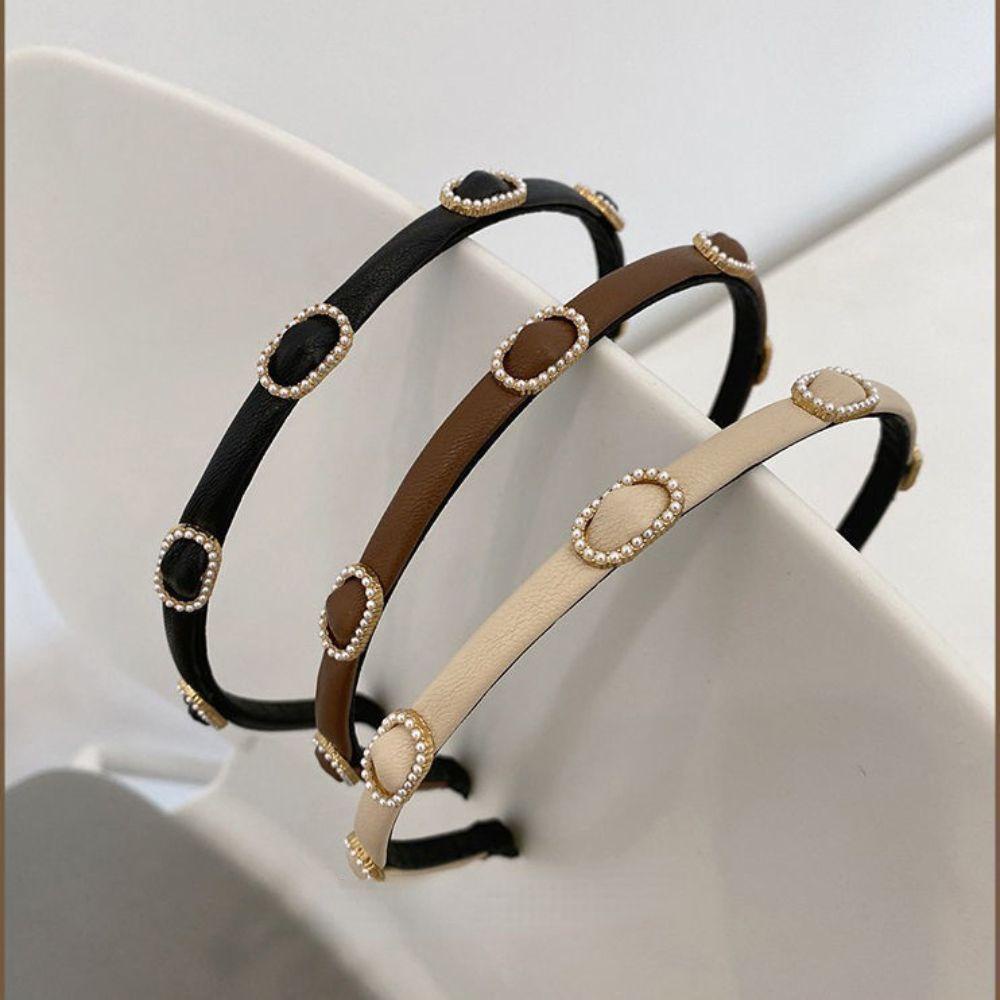 Băng Đô Cài Tóc Bằng Da Phong Cách Retro Cho Nữ