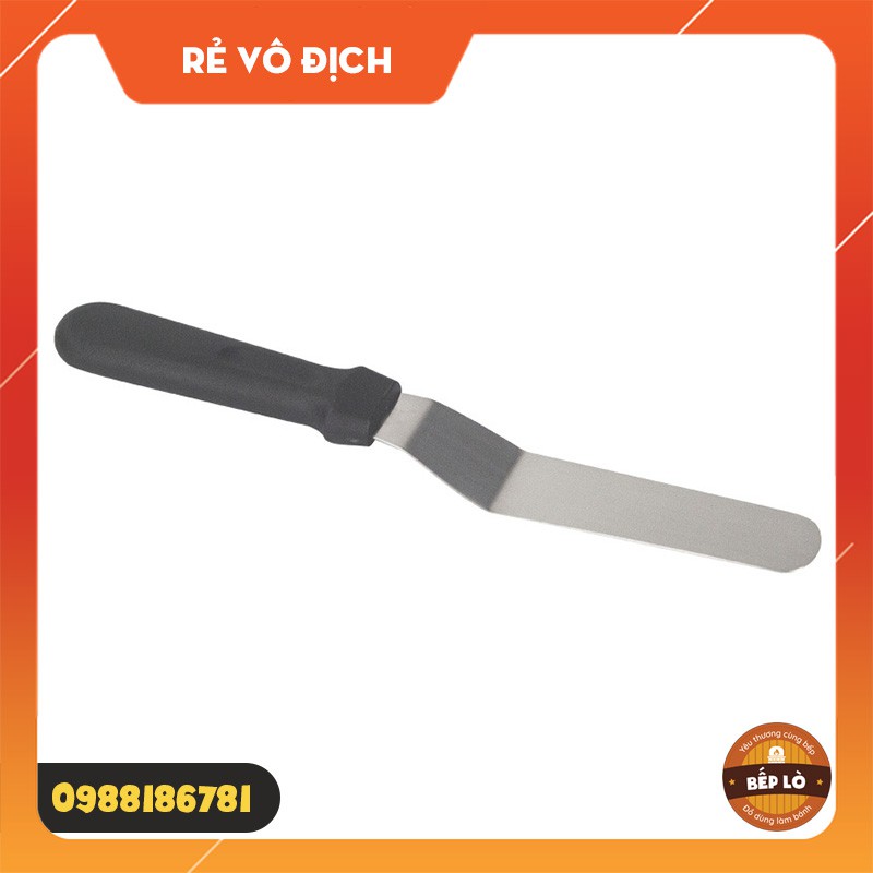 Dao chà láng bánh kem bằng thép không gỉ cán đen 6 inch, 8 inch, 10 inch