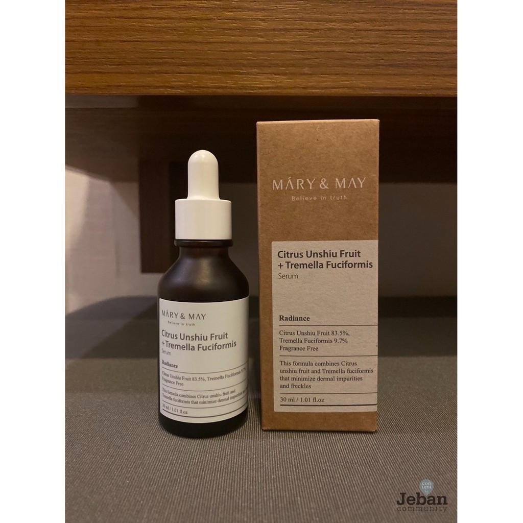 Tinh chất làm sáng đều màu da Mary & May Citrus Unshiu + Tremella Fuciformis Serum 30ml