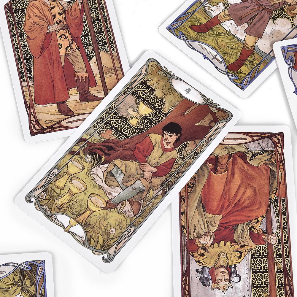 Bộ thẻ bài tarot Golden Art Nouveau có 78 lá  bìa