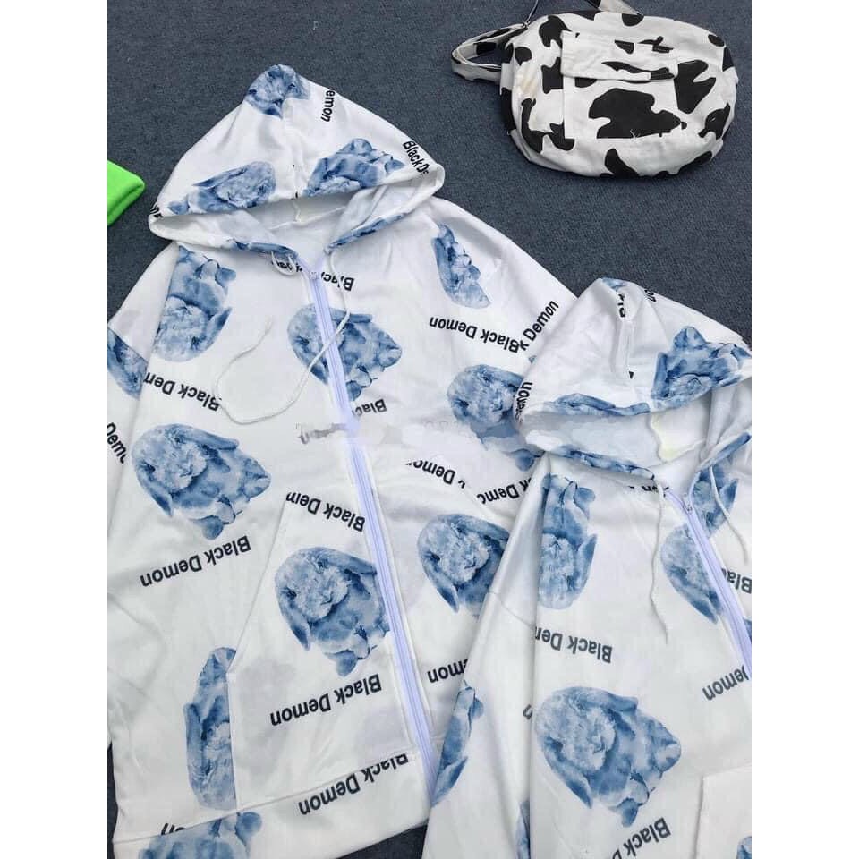 Áo khoác nỉ LOANG in 3D dây khóa kéo hàng xịn