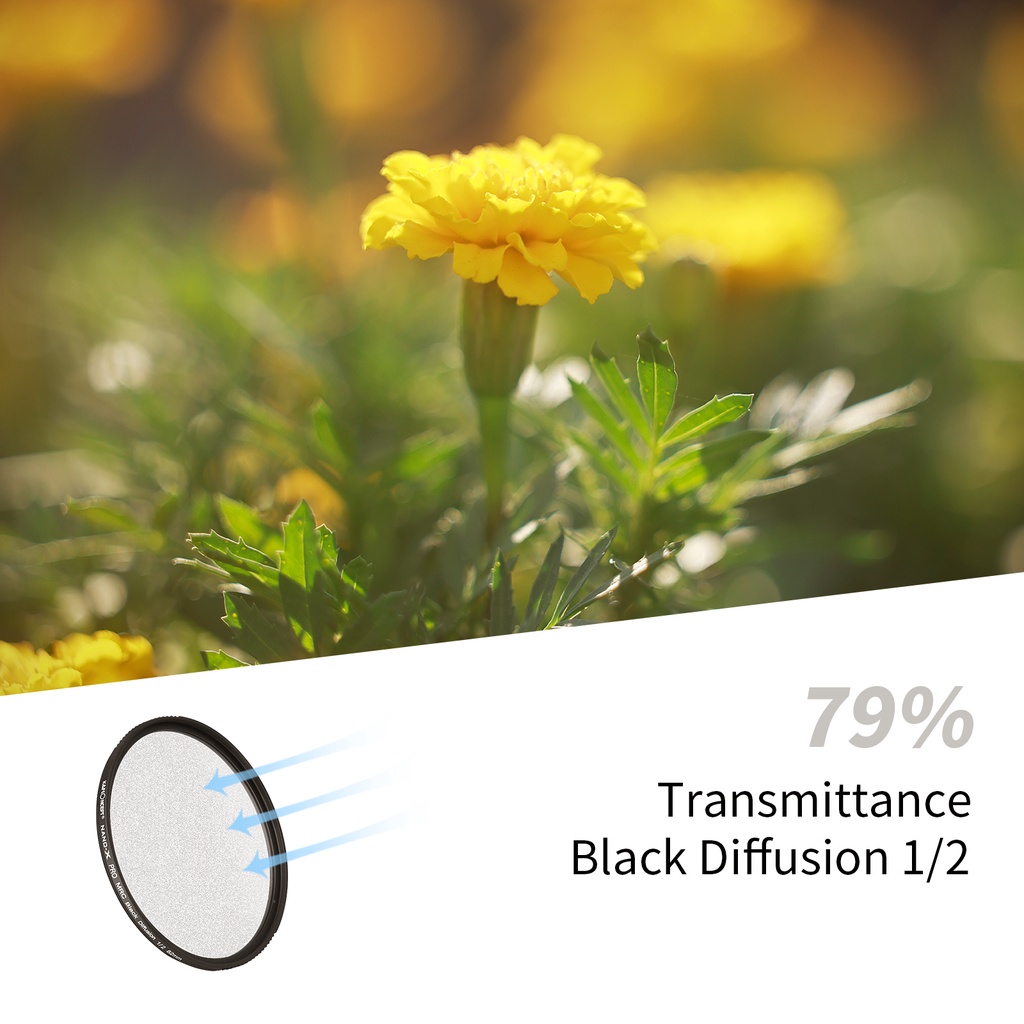 Kính Lọc Hiệu Ứng Đặc Biệt Màu Đen 1 / 8 49mm 52mm 58mm 62mm 67mm 77mm 82mm Cho Máy Ảnh