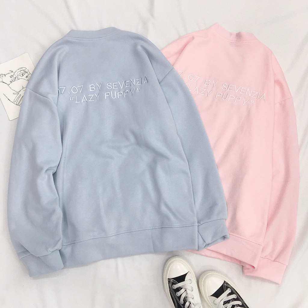 Áo hoodie nữ frong rộng From rộng cún còn lười biếng thời trang thu đông hàng y hình