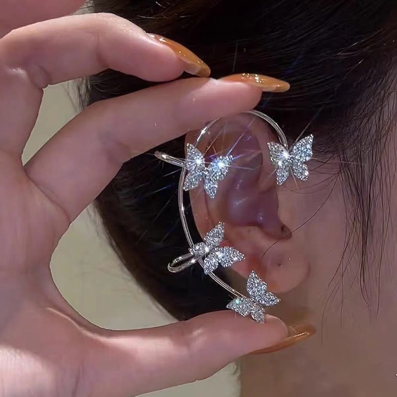 Khuyên tai kiểu móc hình ngôi sao đính đá sang trọng cho nữ