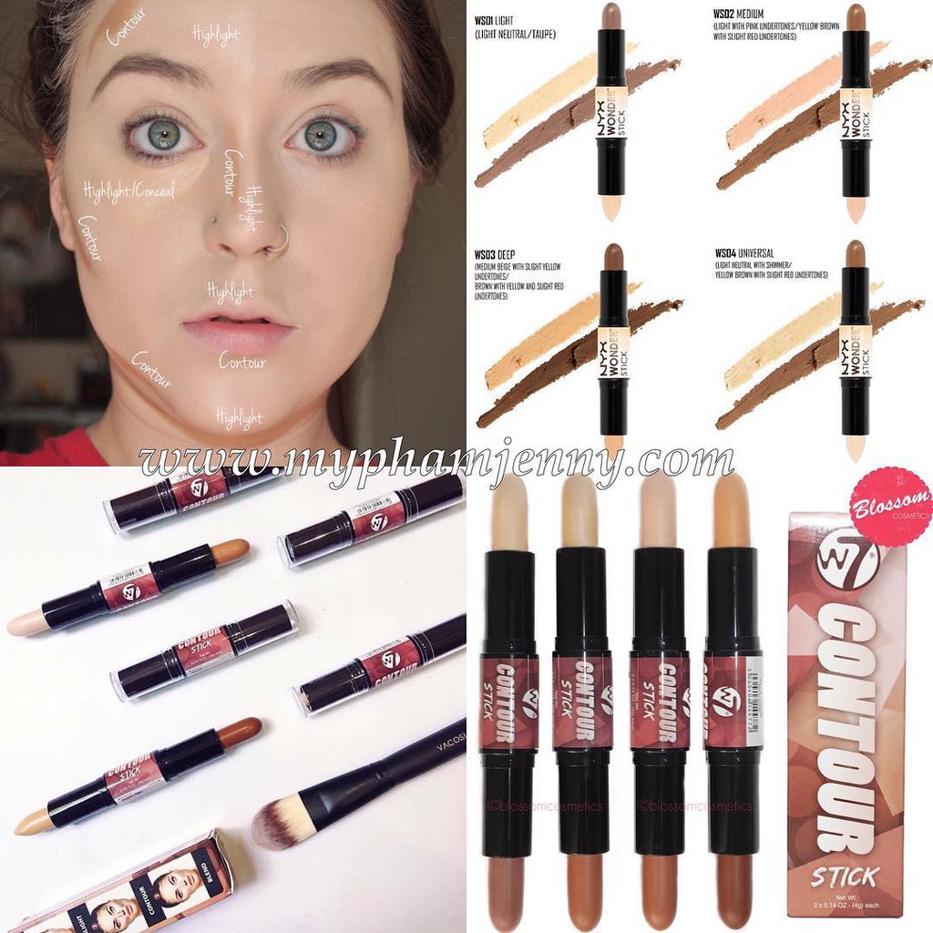 [SẴN - AUTH] Tạo Khối Dạng Thỏi W7 Highlight And Contour Stick | BigBuy360 - bigbuy360.vn