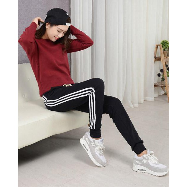 Quần thể thao nữ ❌ FREESHIP ❌ Quần jogger nữ 3 sọc - Quần tập gym nữ cao cấp