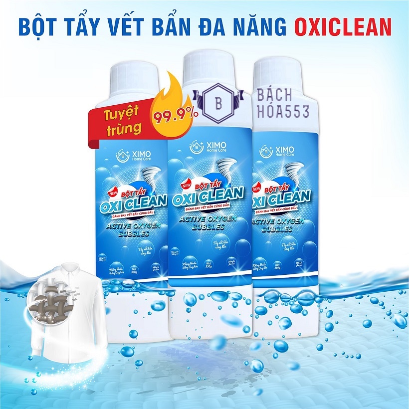 Bột tẩy đa năng Oxi Clean Home Ximo 350g - Tẩy vết bẩn, nấm mốc, ố vàng, khử khuẩn quần áo