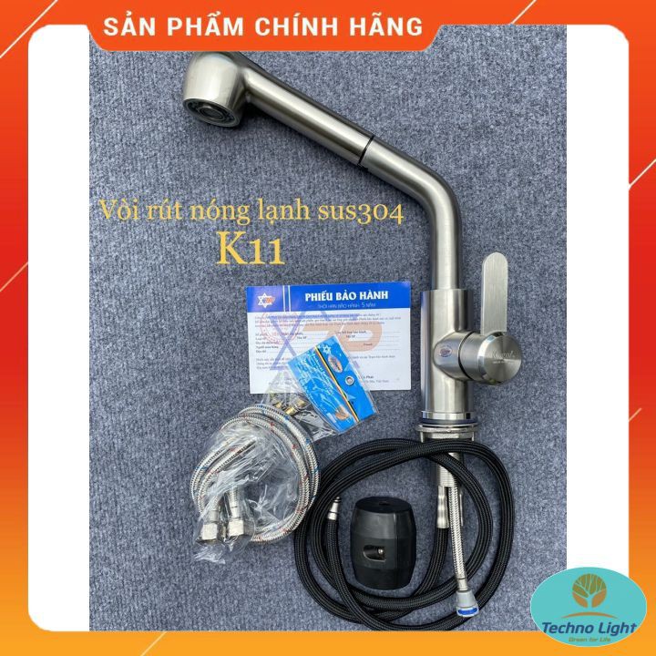 Vòi rửa chén, vòi rửa bát nóng lạnh dây rút KAGOL ⚡ HÀNG CHÍNH HÃNG- BH 5 năm ⚡