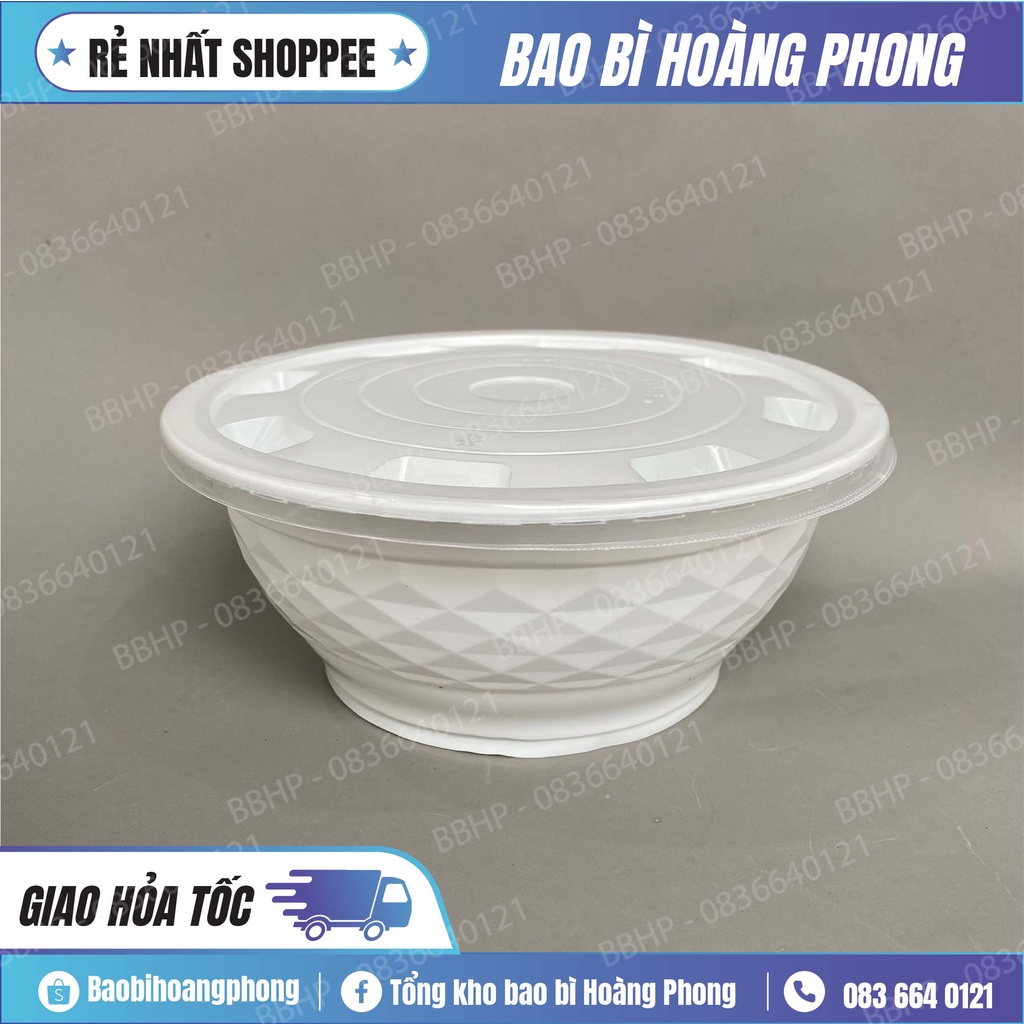 50 Tô nhựa trắng sữa 1050ml – tô nhựa trắng sữa T86 – Tô nhựa kim cương đựng thức ăn