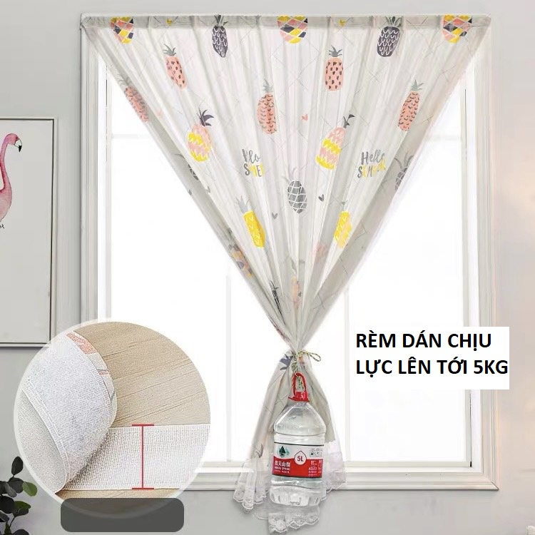 Rèm cửa sổ chống nắng dán tường rèm che phòng ngủ vải 2 lớp treo trang trí