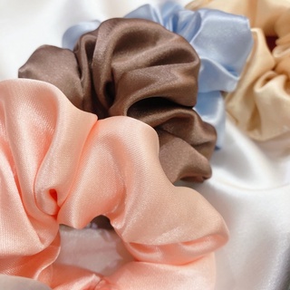 Cột tóc scrunchy phi bóng pastel đủ màu PK10