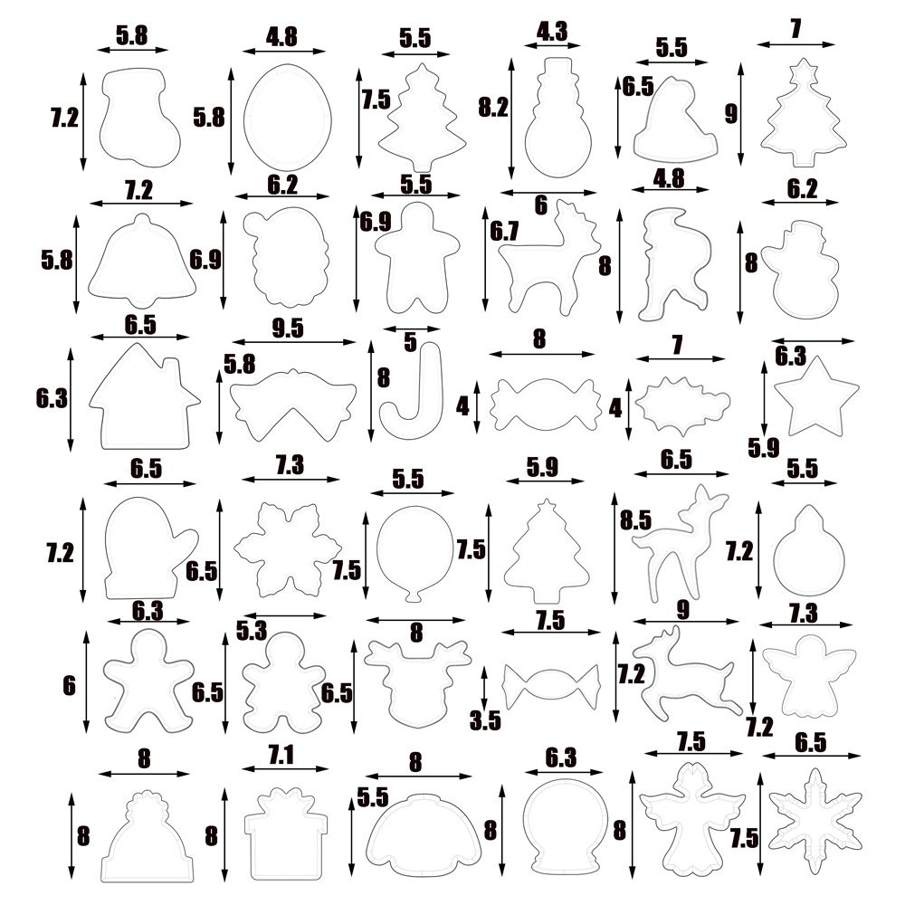 Khuôn Cắt Làm Bánh Quy Bằng Thép Không Gỉ Hình Chủ Đề Giáng Sinh