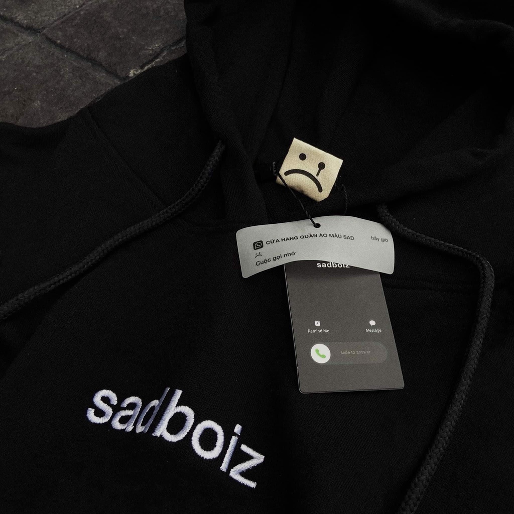 ÁO KHOÁC (Sadboizaintcry Chính hãng) SADBOIZ SIGNATURE HOODIE - BLACK / ICON SABO